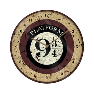 Harry Potter Plattform 9 3/4 väggklocka (Kräm/brun)