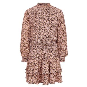 Looxs Revolution Jersey jurk krinkel katoen bleu leopard voor meisjes in de kleur