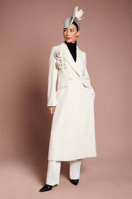 Lisa Tan Occasion Floral Detail Longline Coat