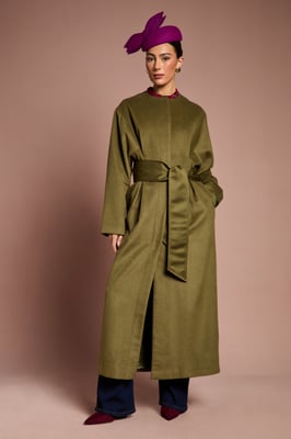 Lisa Tan Occasion Waist Detail Belted Coat