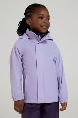 'Pakka' Kids Jacket Waterproof Wind Resistant Stylish Travelling Hooded Coat Lilac