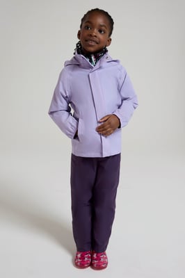 'Pakka' Kids Jacket Waterproof Wind Resistant Stylish Travelling Hooded Coat Lilac