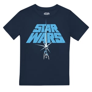 Star Wars Kinderen/Kinderen Lightsaber Logo T-Shirt (Marine)