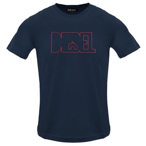Diesel Heren Logo Outline T-Shirt (Totale Verduistering)