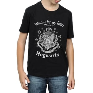 Harry Potter Jongens Wachten Op Mijn Brief Hogwarts Katoenen T-Shirt (Zwart)