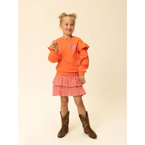 Looxs Revolution Jersey rokje koraal floral spring voor meisjes in de kleur