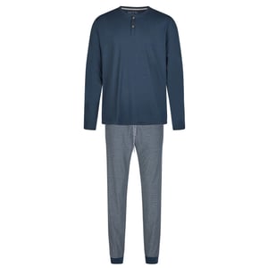 Phil & Co Heren winter pyjama set lang donker gestreept