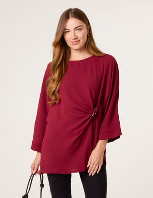 Detail Side Gathered Blouse
