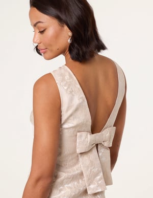 Luxe Jacquard Bow Back Dress