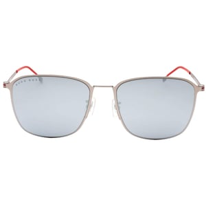 Hugo Boss Matte zonnebril met meerdere lagen glazen voor heren (Ruthenium/Wit)