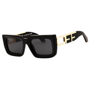 Off White Boston zonnebril voor volwassenen (Zwart/Goud/Donkergrijs)