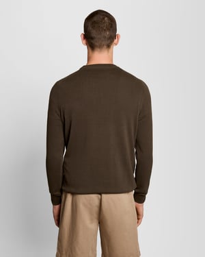 Crew Neck Jumper in Dark Brown