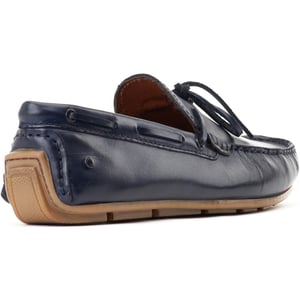 Base London Brooks Leren Heren Navy Standaard Instappers
