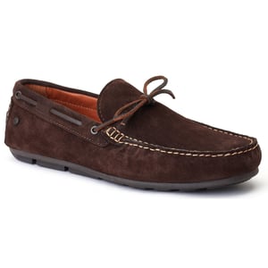 Base London Brooks Leren Herenschoenen in Gebrande Bruin Standaard Instappers