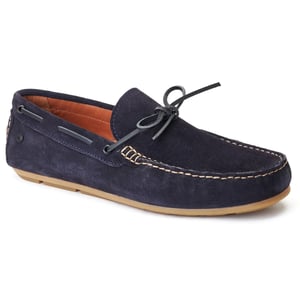 Base London Brooks Leren Heren Navy Standaard Instappers