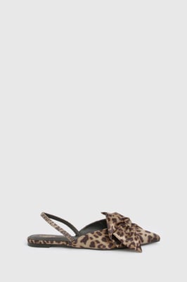 Wide Fit Faux Suede Bow Detail Pointed Flats