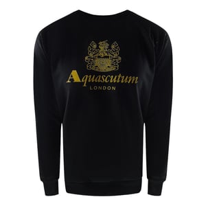 Aquascutum Mannen London Logo Crew Neck Trainingspak Set (Zwart)
