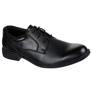 Skechers Dreston Rasmiss Leren Heren Zwarte Standaard Veterschoenen