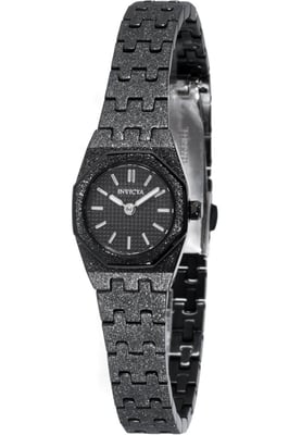 Invicta Mini 49873 Dames Horloge - Quartz Uurwerk - Roestvrij Staal met zwarte Wijzerplaat - 19mm
