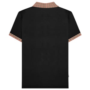 Lambretta Heren SS25 Gingham Poloshirt (Zwart)