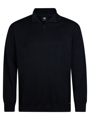 Petrol Industries - Heren Plus Size Gebreide Half-Zip Trui Jackson - Zwart