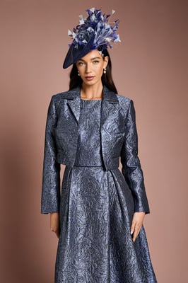 Lisa Tan Cropped Jacquard Jacket