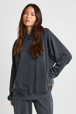 Washed Raglan Seam Oversized Hoodie