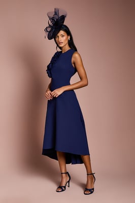 Petite 3D Corsage High Low Dress