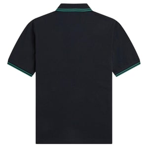 Fred Perry Herenpoloshirt met dubbele kraag (Zwart)