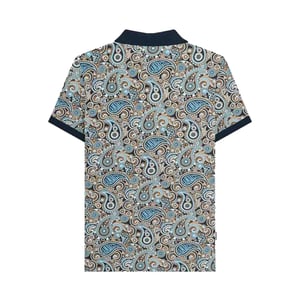 Lambretta Mens Paisley Polo Shirt (Navy/Smoke Blue)