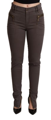 Zip-detaljerad skinny jeans med sidodragkedja och ankelbyxor
