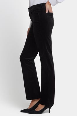 Marilyn Rechttaille Pantalon in Velours | Zwart