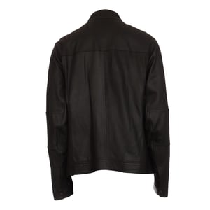 Men's Boss Josep1 Leather Biker Jacket in Black