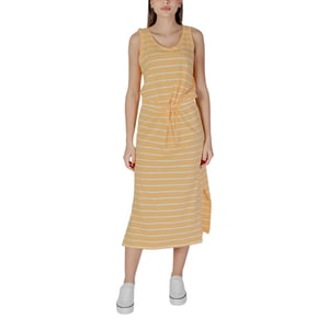 Gestreepte Midi-jurk met Bindkoord Taille