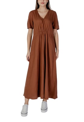 V-hals Korte Mouw Maxi Jurk