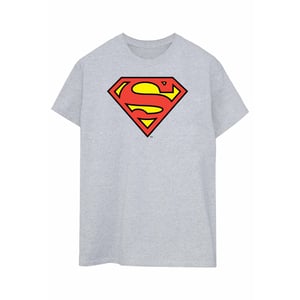 DC Comics Womens/Ladies Superman Logo Boyfriend Fit Cotton Boyfriend T-Shirt (Sports Grey)