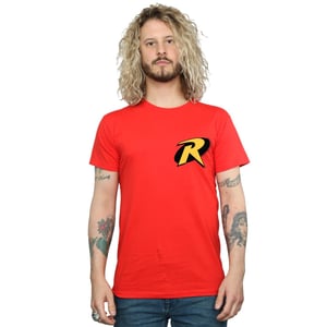 DC Comics Mens Batman Robin Logo T-Shirt (Red)