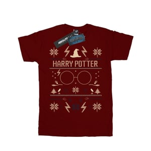 Harry Potter Jongens Kerstpatroon T-shirt (Bourgondië)