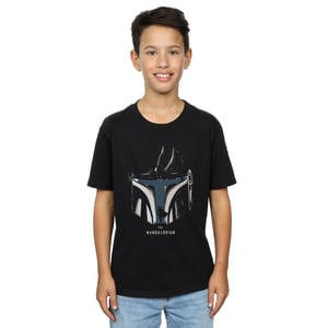 Star Wars Jongens The Mandalorian Helm Silhouet T-Shirt (Zwart)