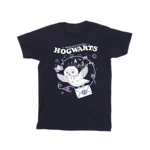 Harry Potter Jongens Uil Brief Van Zweinstein T-Shirt (Marineblauw)