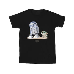 Star Wars Jongens The Mandalorian R2D2 en Grogu T-Shirt (Zwart)
