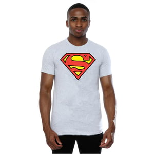 DC Comics Mens Superman Logo T-Shirt (Heather Grey)