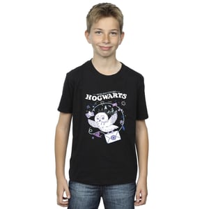 Harry Potter Jongens Uil Brief Van Zweinstein T-Shirt (Zwart)