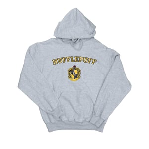 Harry Potter Meisjes Hufflepuff Crest Hoodie (Sportgrijs)