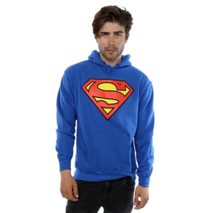 DC Comics Mens Superman Logo Hoodie (Royal Blue)