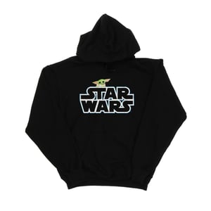 Star Wars Jongens The Mandalorian The Child Logo Hoodie (Zwart)