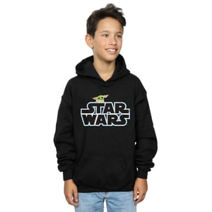 Star Wars Jongens The Mandalorian The Child Logo Hoodie (Zwart)