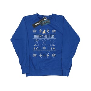 Harry Potter Dames/Dames Sweatshirt met Kerstpatroon (Koningsblauw)