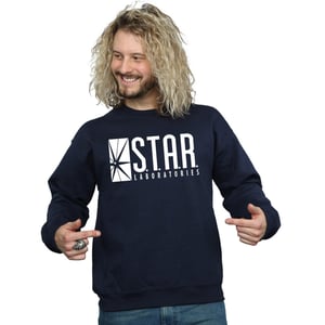 DC Comics Mens The Flash STAR Labs Sweatshirt (Navy Blue)