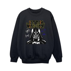 Star Wars Jongens Darth Vader Comp Logo Sweatshirt (Zwart)